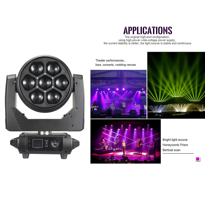 LED Indoor Moving Head Beeye Stage 7pcs 40W 4-In-1 Zoom Beam Light For Event