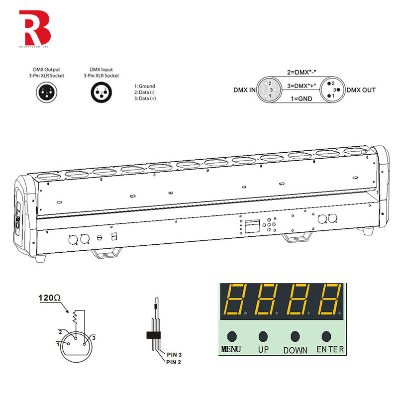 RGBW 4-in-1 LED BEAM WASS AANTAAL DMX512 LED PIXEL BAR 12PCS 30W