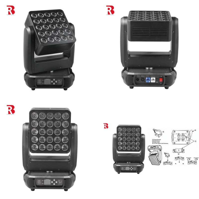 DMX Indoor 25*10W 4in1 LED Matrix Zoom Wash Moving Head Light Voor trouwfeest