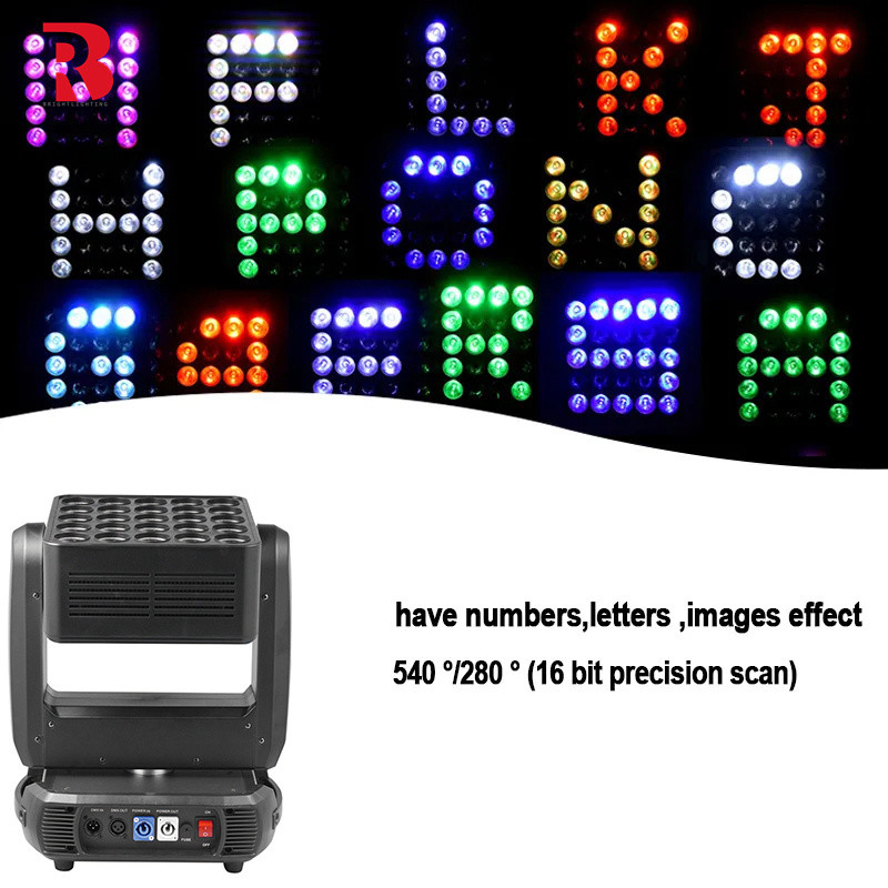 Hoogwaardige 5x5 Cree LED Matrix Light 25x10W RGBW Moving Head Light Voor Disco