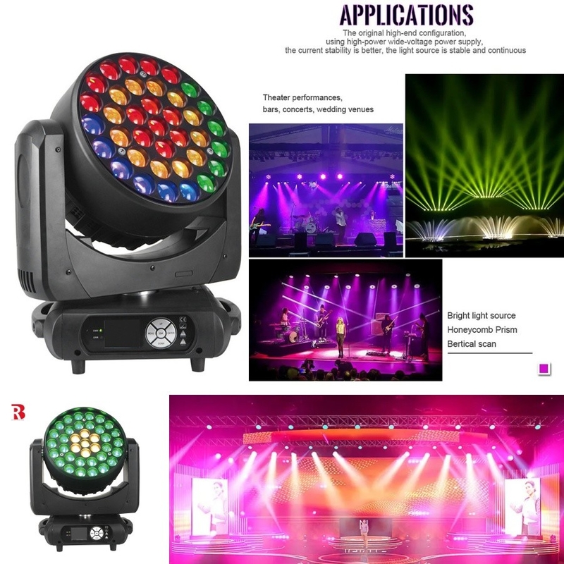 Bijenoog beweegt hoofdlicht RGBW-straal 37 * 15w Zoomschijf DMX-wasstadiumlicht