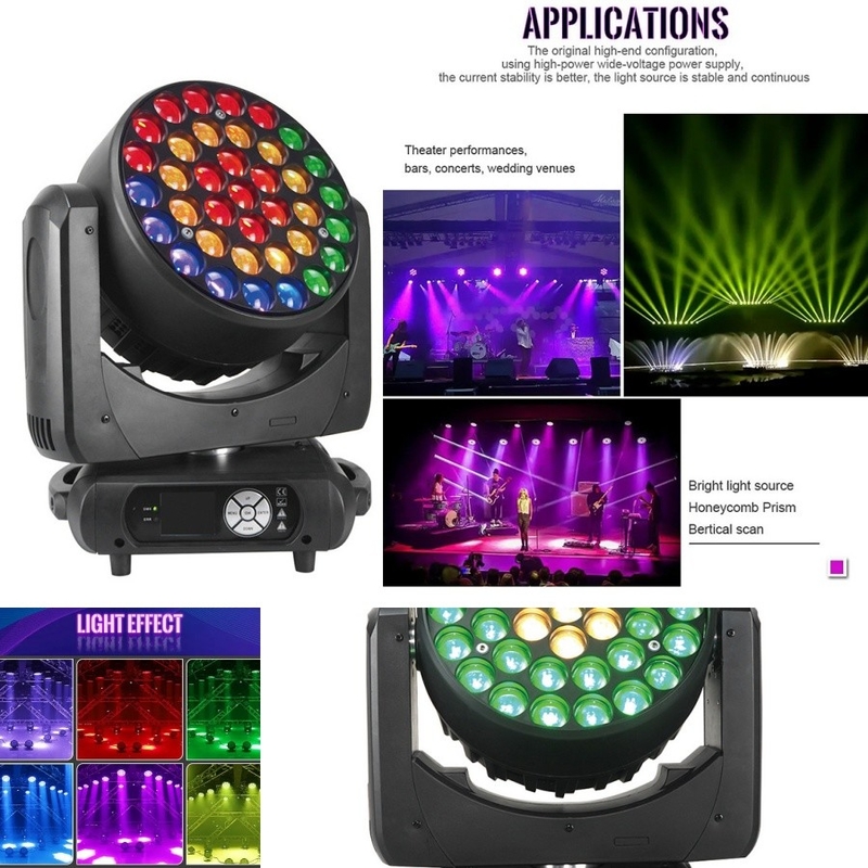 Wasstadium Licht Beeye 37*15w Bewegende hoofdlicht RGBW Beam Zoom Disc DMX