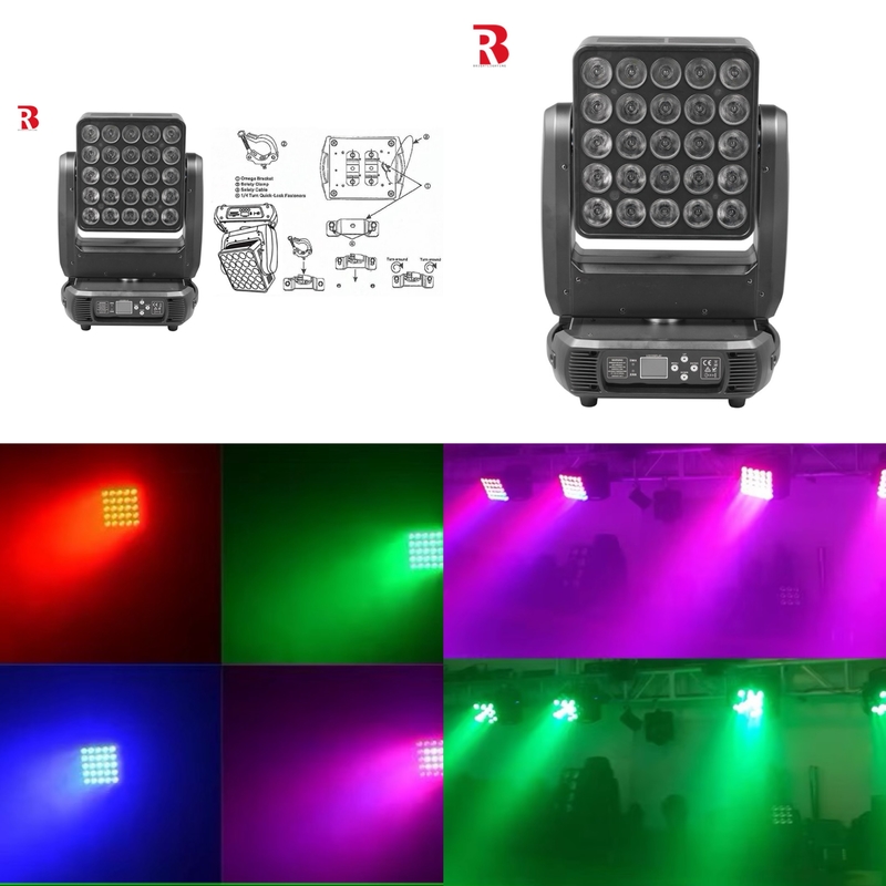 5x5 Panel 25x10W RGBW 4In1 Moving Head Stage Light Matrix DMX Voor DJ Night Club